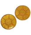 JEU 2 CATADIOPTRES ORANGES ADHESIFS RONDS