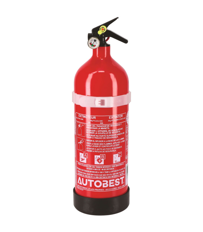EXTINCTEUR 2KG, CLASSE ABC, AVEC MANOMETRE