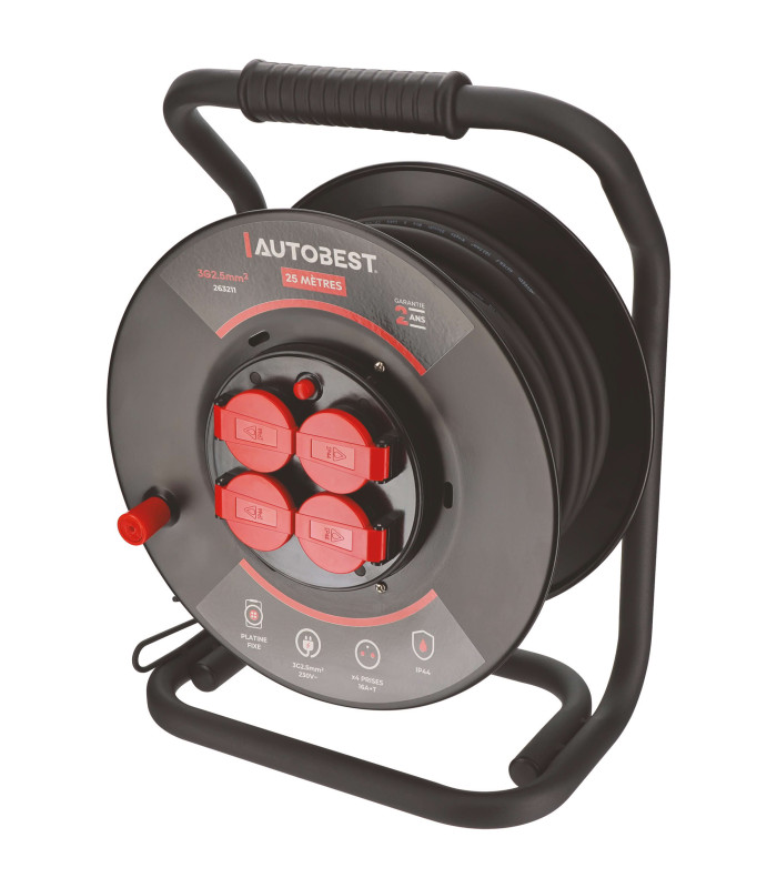 ENROULEUR DE CHANTIER 25 M 3G2.5M² - 4 PRISES 16A