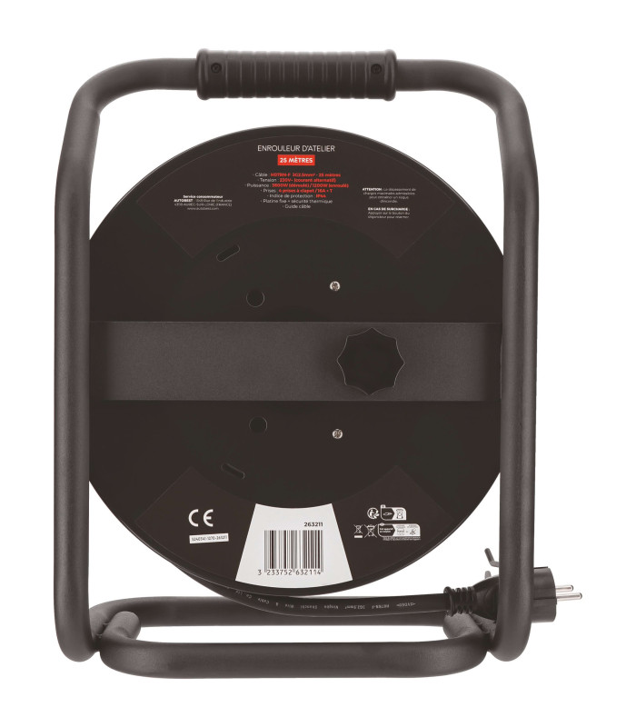 ENROULEUR DE CHANTIER 25 M 3G2.5M² - 4 PRISES 16A
