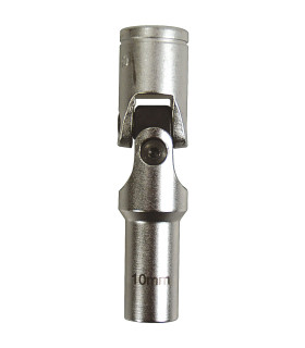 DOUILLE A BOUGIE CARDAN, 12 PANS, CARRE 3/8, 10MM