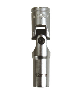 DOUILLE A BOUGIE CARDAN, 12 PANS, CARRE 3/8, 12MM
