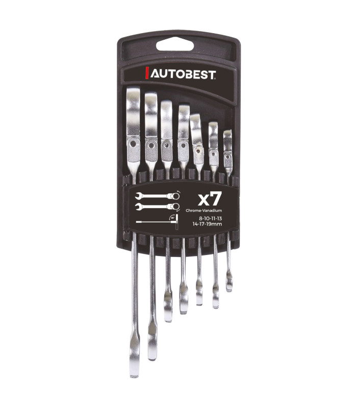 JEU 7 CLES MIXTES A CLIQUET TETE ARTICULEE