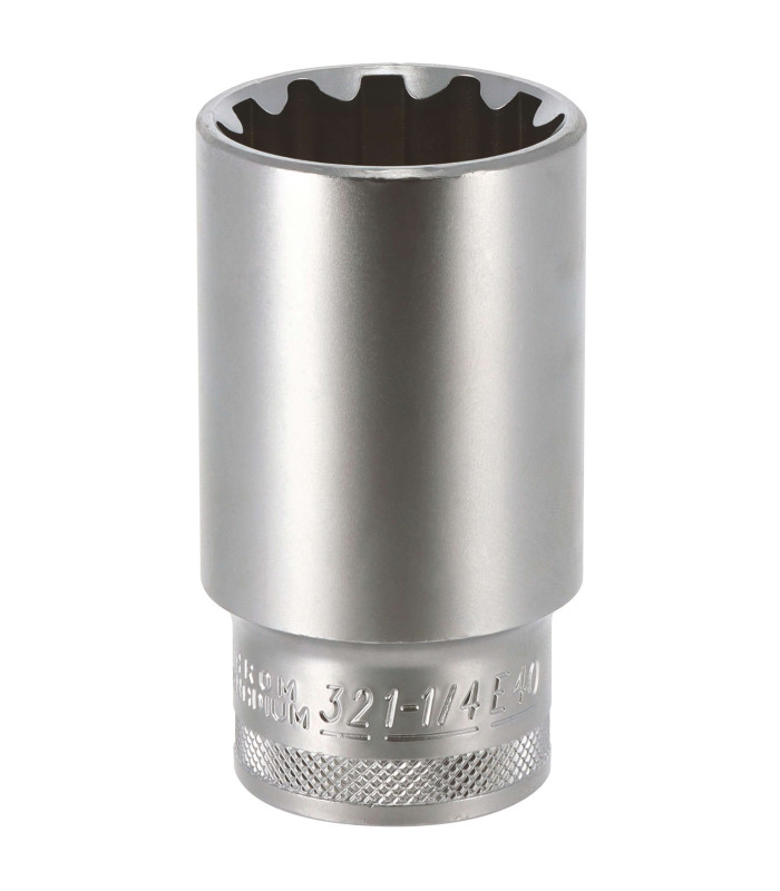 DOUILLE LONGUE MULTI - EMPREINTES, CARRE 1/2, 32MM
