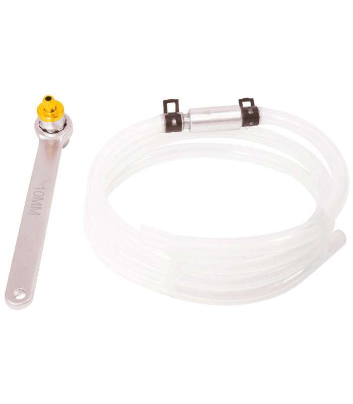 CLE POUR PURGE DE FREINS AVEC TUYAU 10 MM
