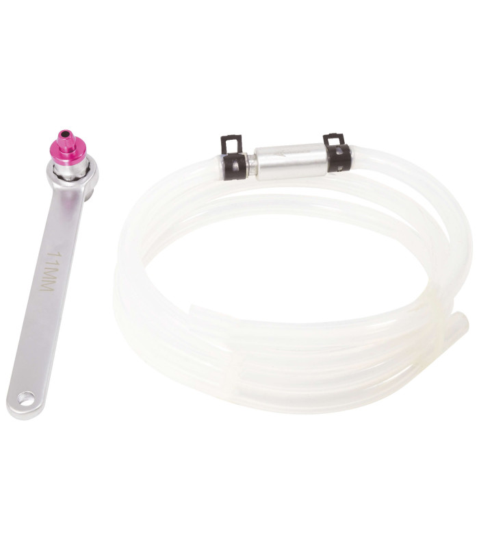 CLE POUR PURGE DE FREINS AVEC TUYAU 11 MM