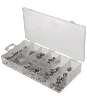 COFFRET DE 85 GRAISSEURS DROITS, 45° ET 90°