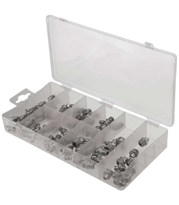 COFFRET DE 85 GRAISSEURS DROITS, 45° ET 90°