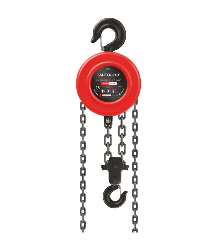 PALAN MANUEL A CHAINE 2T, LEVAGE 2.5M