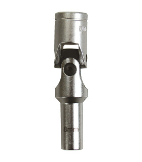 DOUILLE A BOUGIE CARDAN, 12 PANS, CARRE 3/8, 8MM