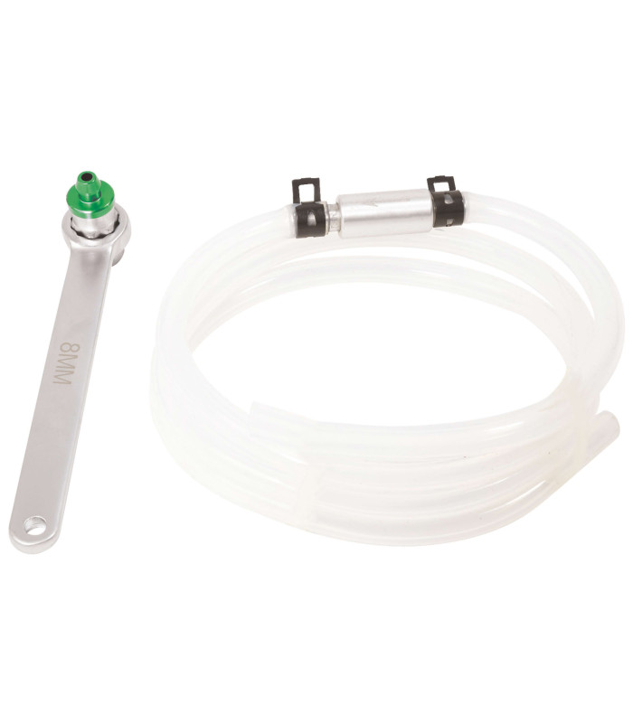 CLE POUR PURGE DE FREINS AVEC TUYAU 8 MM