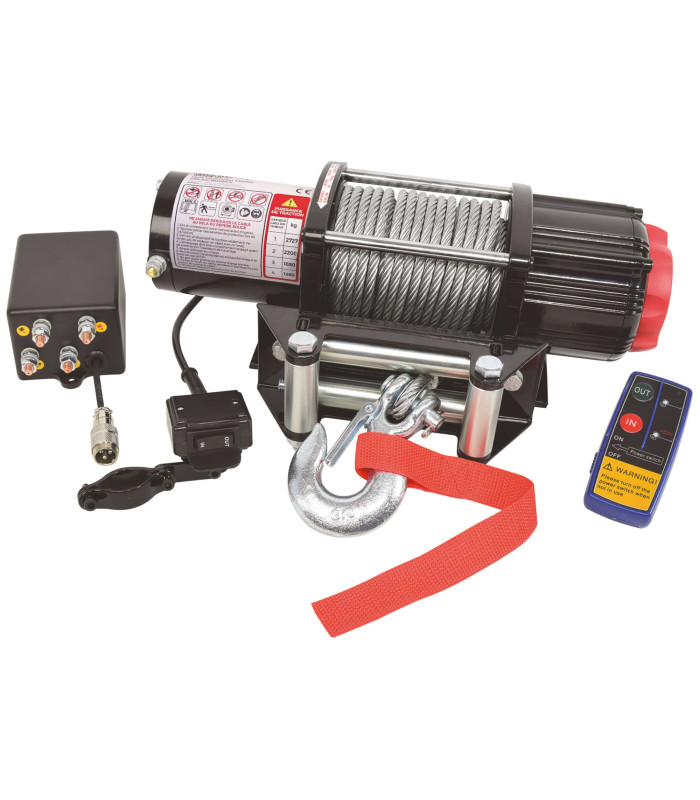 TREUIL ELECTRIQUE 4X4 12V 2.7T CABLE ACIER 15M