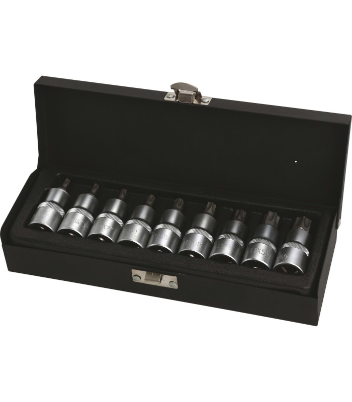 COFFRET 9 DOUILLES TORX MALES, CARRE 1/2