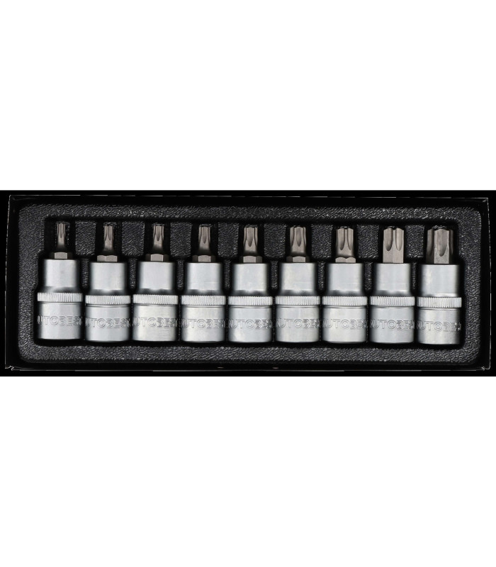 COFFRET 9 DOUILLES TORX MALES, CARRE 1/2