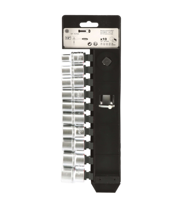 JEU CLIQUET + 10 DOUILLES 6 PANS , 11 PCS