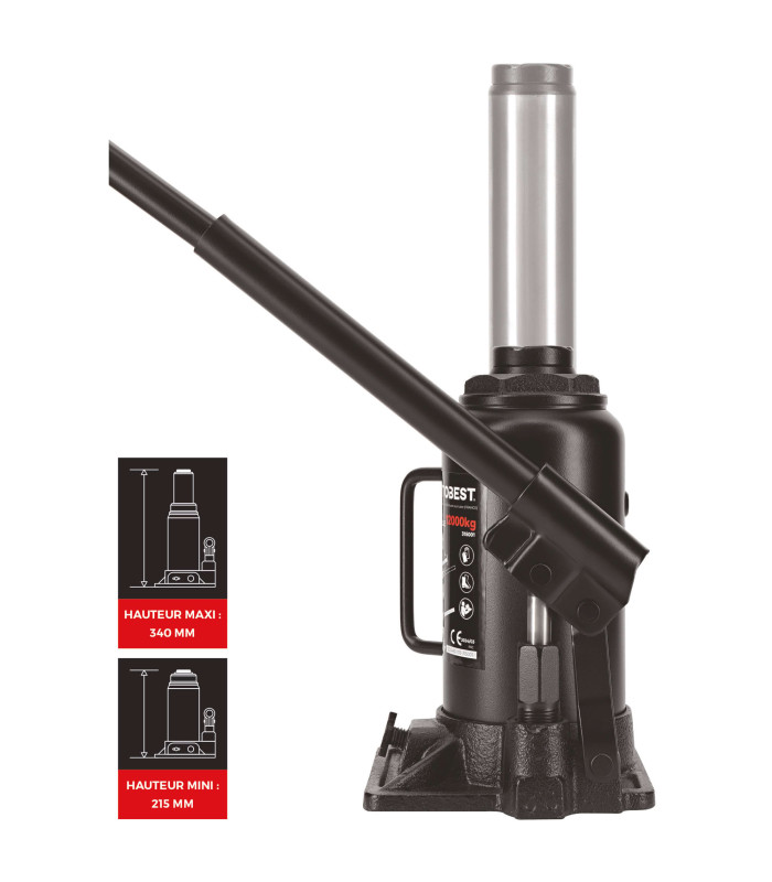 CRIC BOUTEILLE 12T, LEVAGE DE 215 A 400MM