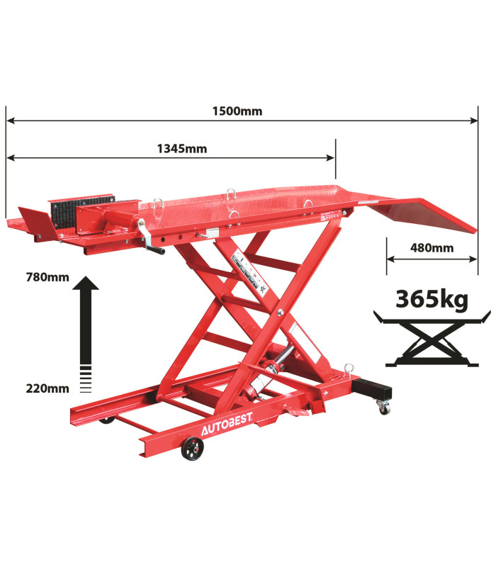 TABLE DE LEVAGE MOTO, 360 KG
