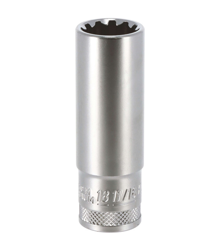 DOUILLE LONGUE MULTI - EMPREINTES, CARRE 1/2, 18MM