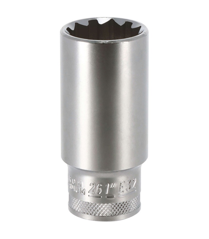 DOUILLE LONGUE MULTI - EMPREINTES, CARRE 1/2, 26MM