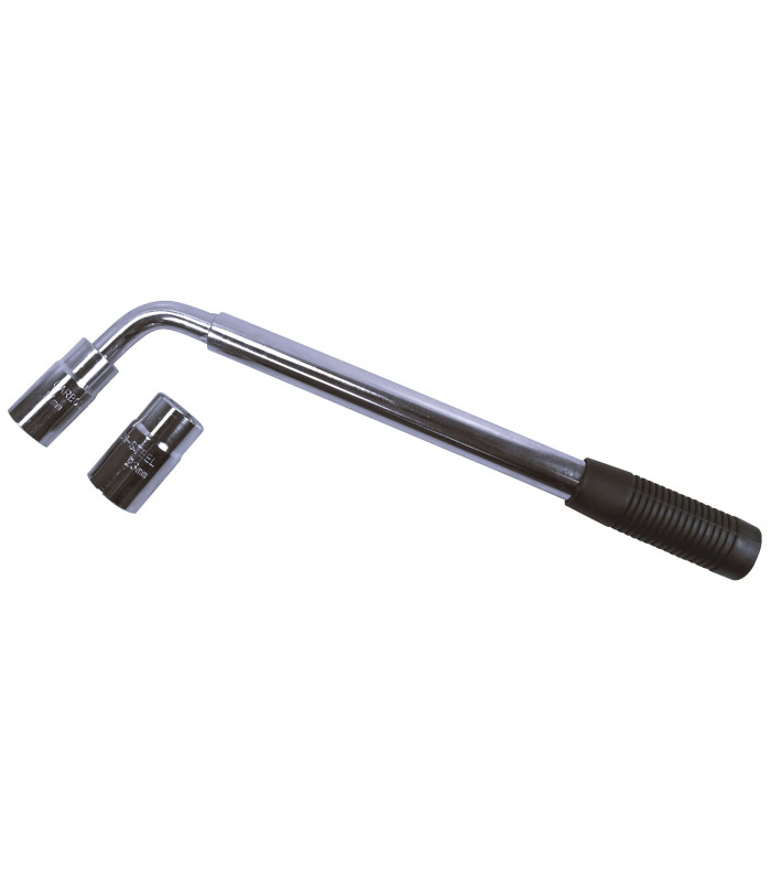 CLE DEMONTE- ROUE, DOUILLES 17/19MM 21/ 23MM