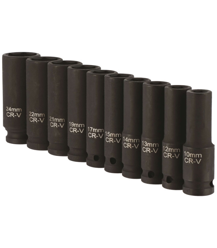 JEU DE 10 DOUILLES LONGUES A CHOC 1/2