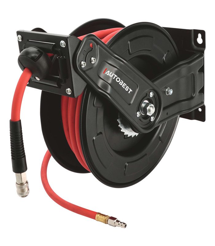 ENROULEUR AUTO PNEUMATIQUE 15 METRES SUPPORT METAL