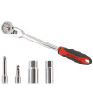 KIT CLIQUET + DOUILLES A BOUGIE CARRE 3/8  5PIECES