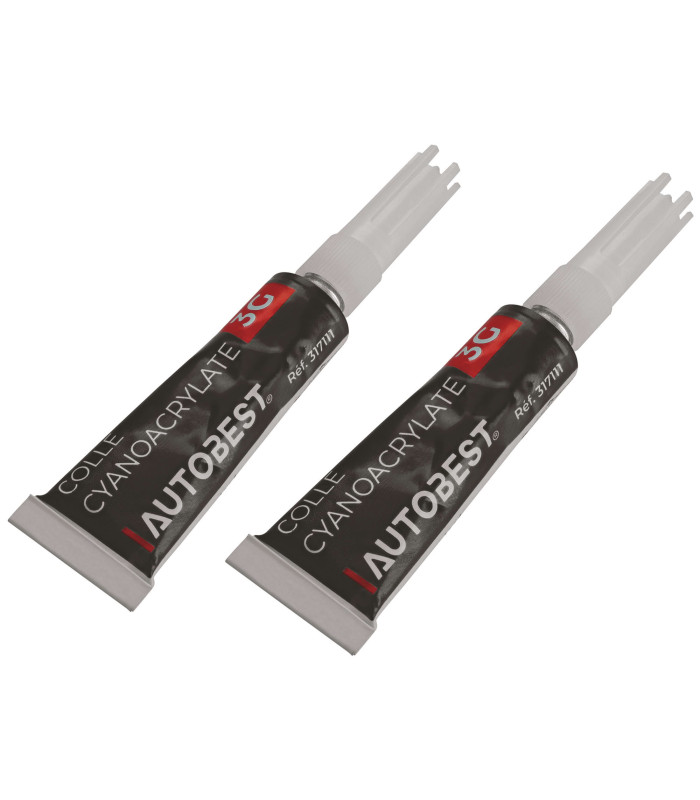 LOT DE 2 TUBES DE COLLE SUPER FORTE 3G