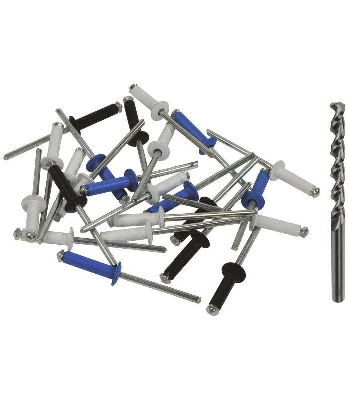 24 RIVETS POUR PLAQUE IMMATRICULATION + MECHE