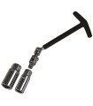 CLE A BOUGIE 3/8 CARDAN AVEC 2 DOUILLES 16 & 21MM
