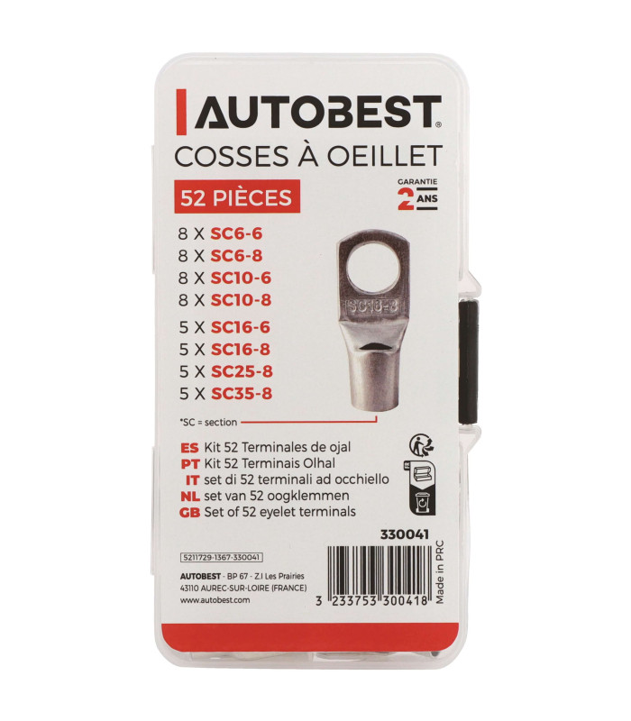 COFFRET DE 52 COSSES A OEILLET